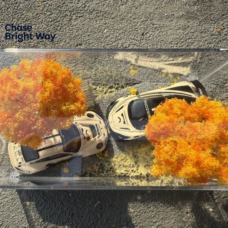1:64 Scale Autumn Diorama Acrylic Car Model Display Stand