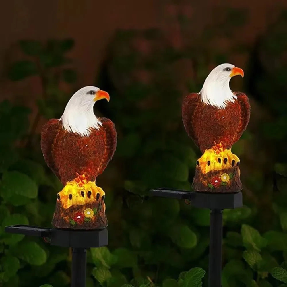 Solar Powered Eagle Lawn Lamp – Waterproof Resin Garden Light