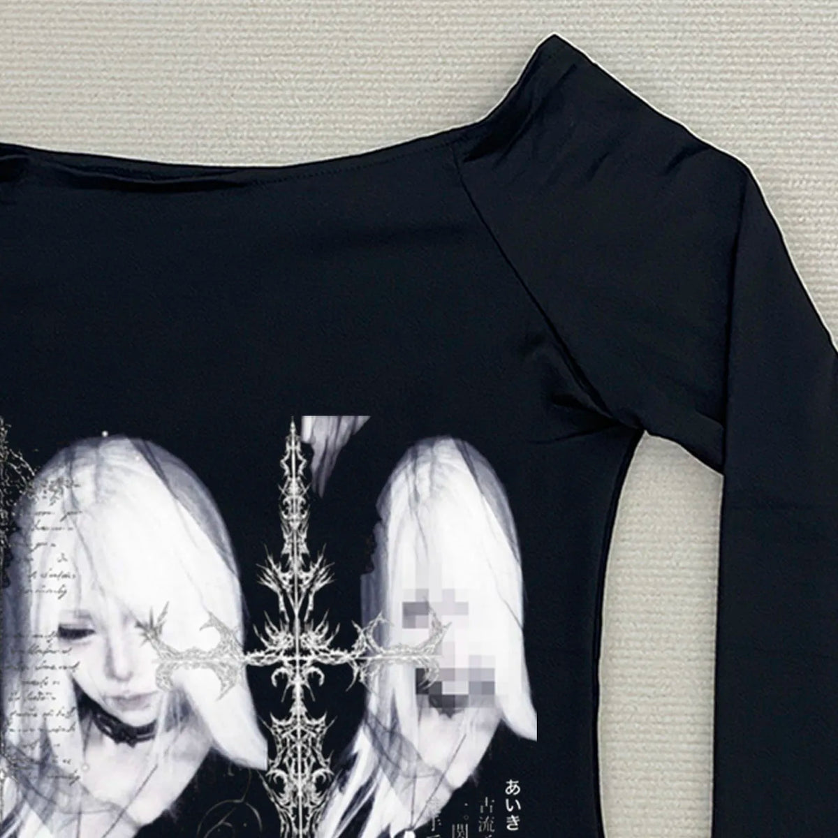 Y2K Grunge Crop Top – Long Sleeve Baby Tee for Women