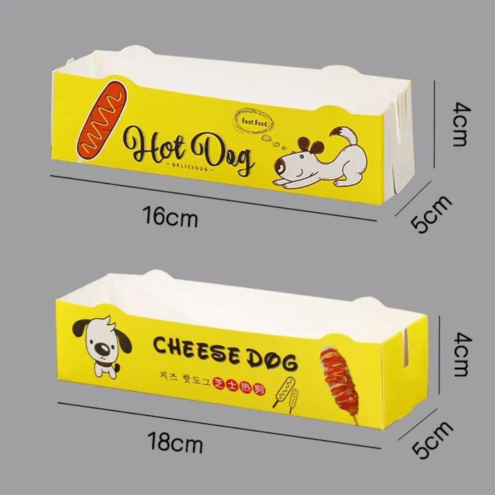 100-Pack Disposable Hot Dog Boxes – Eco Paperboard Boat Trays