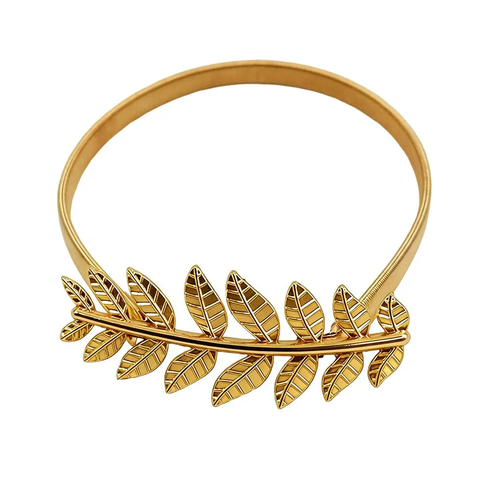 Elastic Metal Leaf Curtain Tiebacks – Gold & Silver Chain Belt