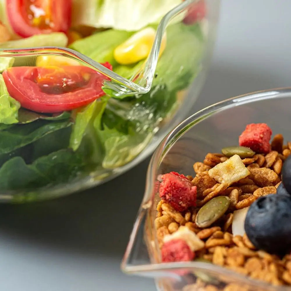 Japanese Glass Bowl 350ml & 600ml – Salad & Yogurt Serving