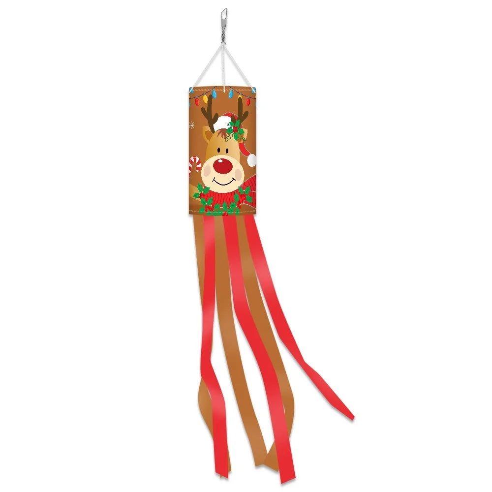 Christmas Windsock Flag – Santa Snowman Reindeer Yard Banner