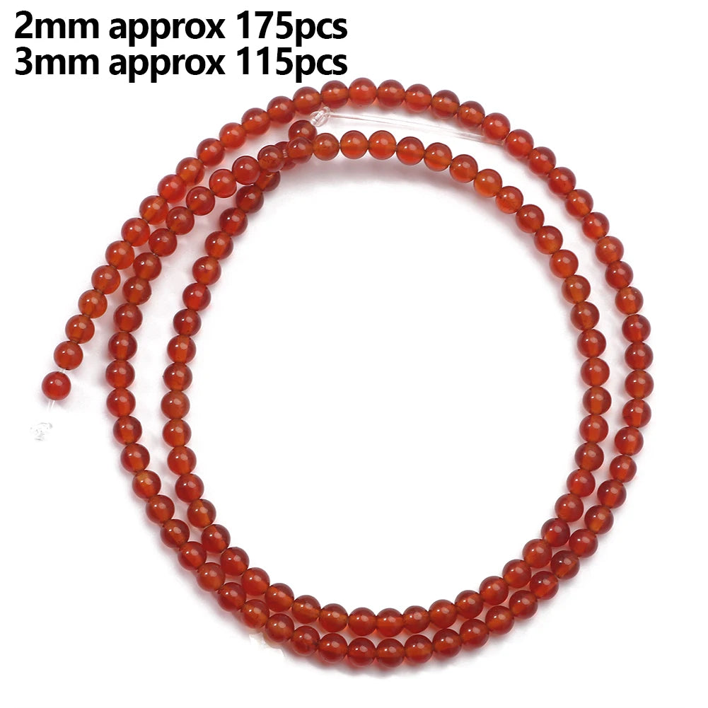 Red Agate Carnelian Loose Stone Beads 8mm – DIY Jewelry