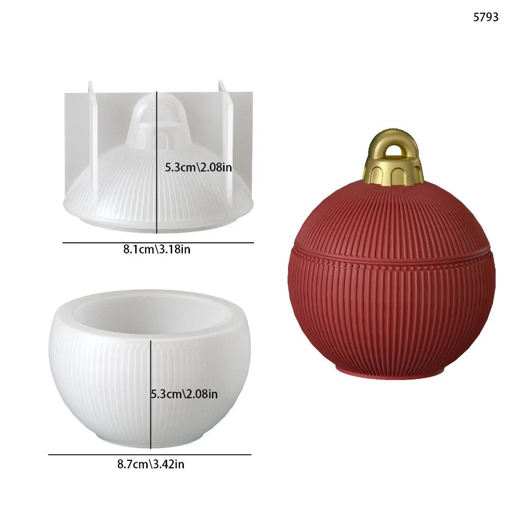 Silicone Christmas Bauble Ball Mold – Resin, Candle & Soap