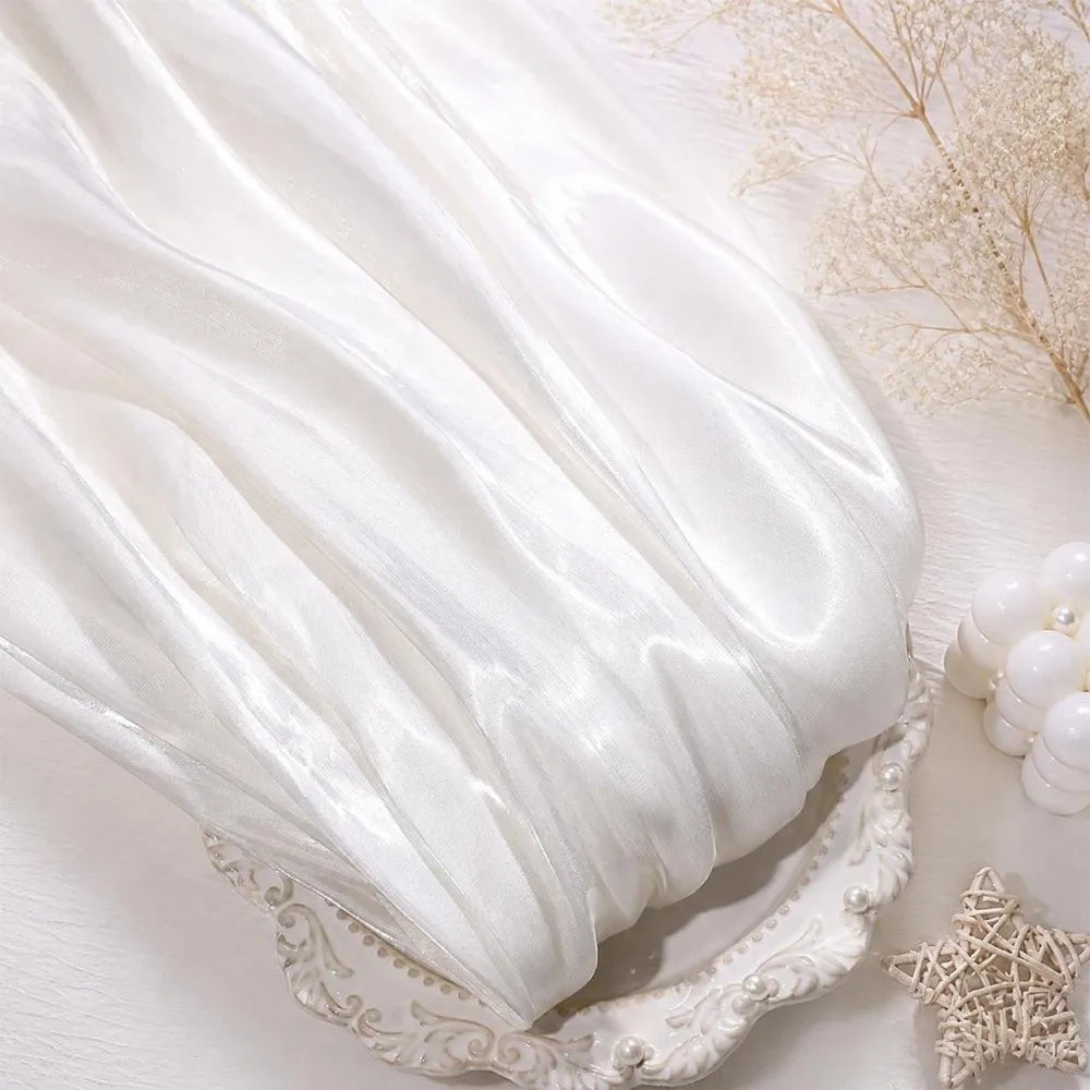 Reflective Liquid Satin Fabric – Metallic Water Gloss Texture