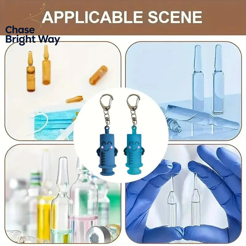 Syringe Ampoule Bottle Opener Keychain – Rubber Vial Cutter