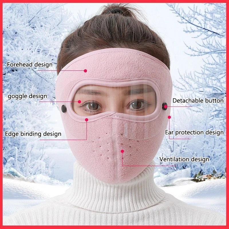 Winter Fleece Balaclava with Anti-Fog HD Goggles | Cycling Cap