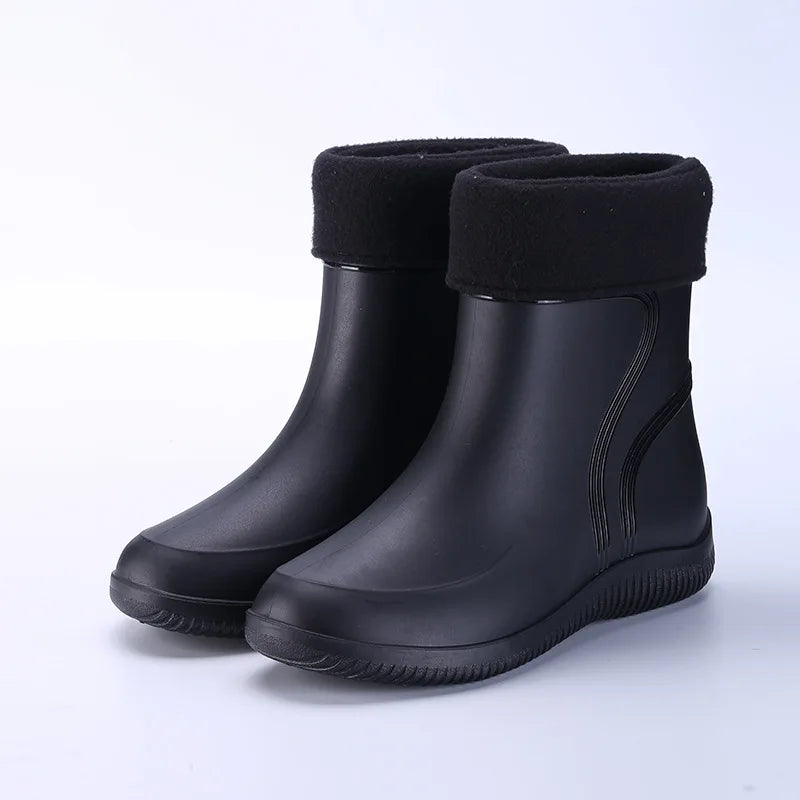 LEDP Unisex Waterproof Ankle Rain Boots | Non-Slip PVC