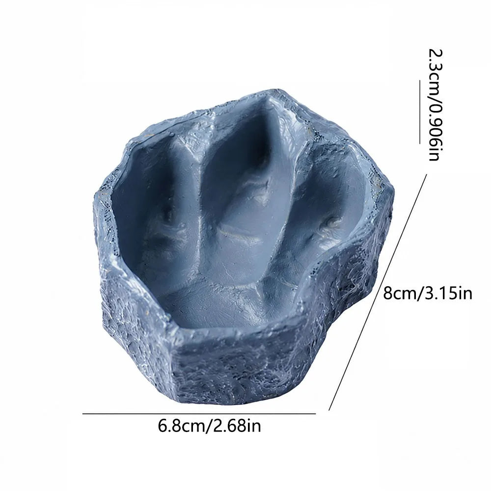 Reptile Feeding Bowl – Tree Stump Faux Stone Terrarium Basin