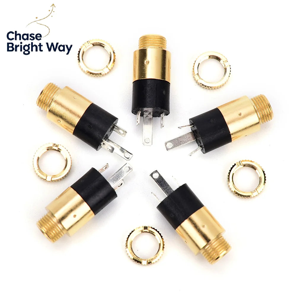 5-Pack PJ392 3.5mm Stereo Female Audio Jack Socket Connector