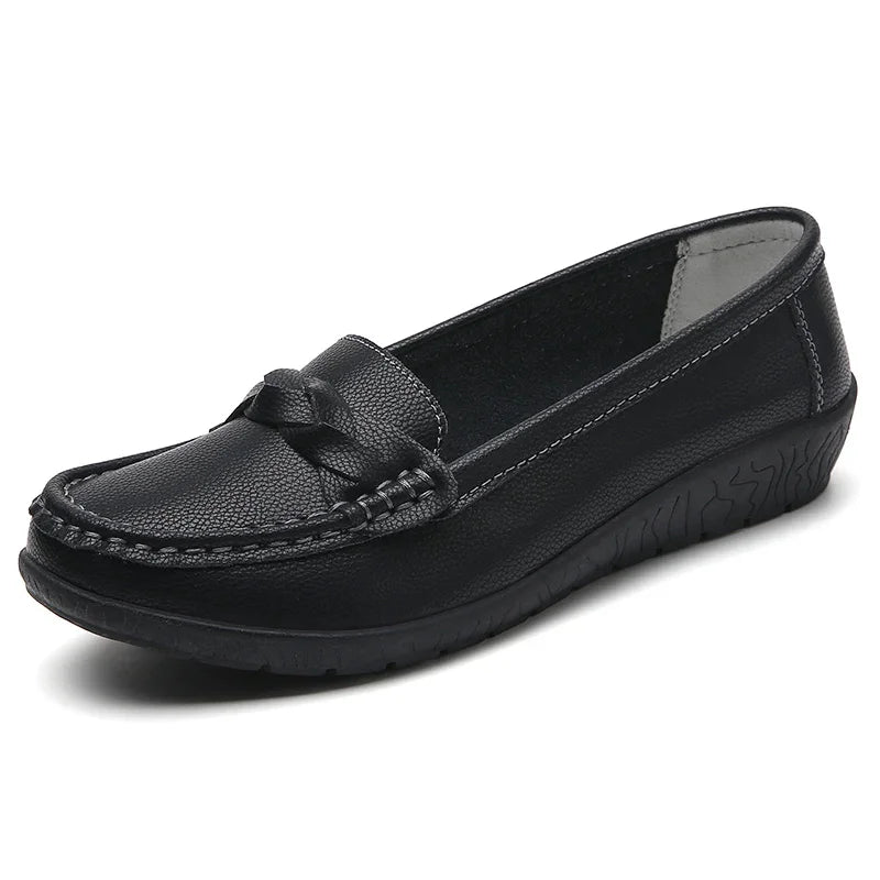 LEDP Women's Slip-On Leather Loafer Flats | Sizes EU 35–44