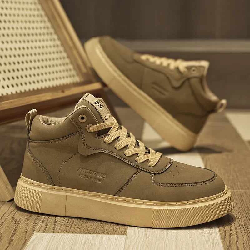 LEDP Men's Platform Sneakers – Lace-Up Non-Slip Casual Ankle Boots