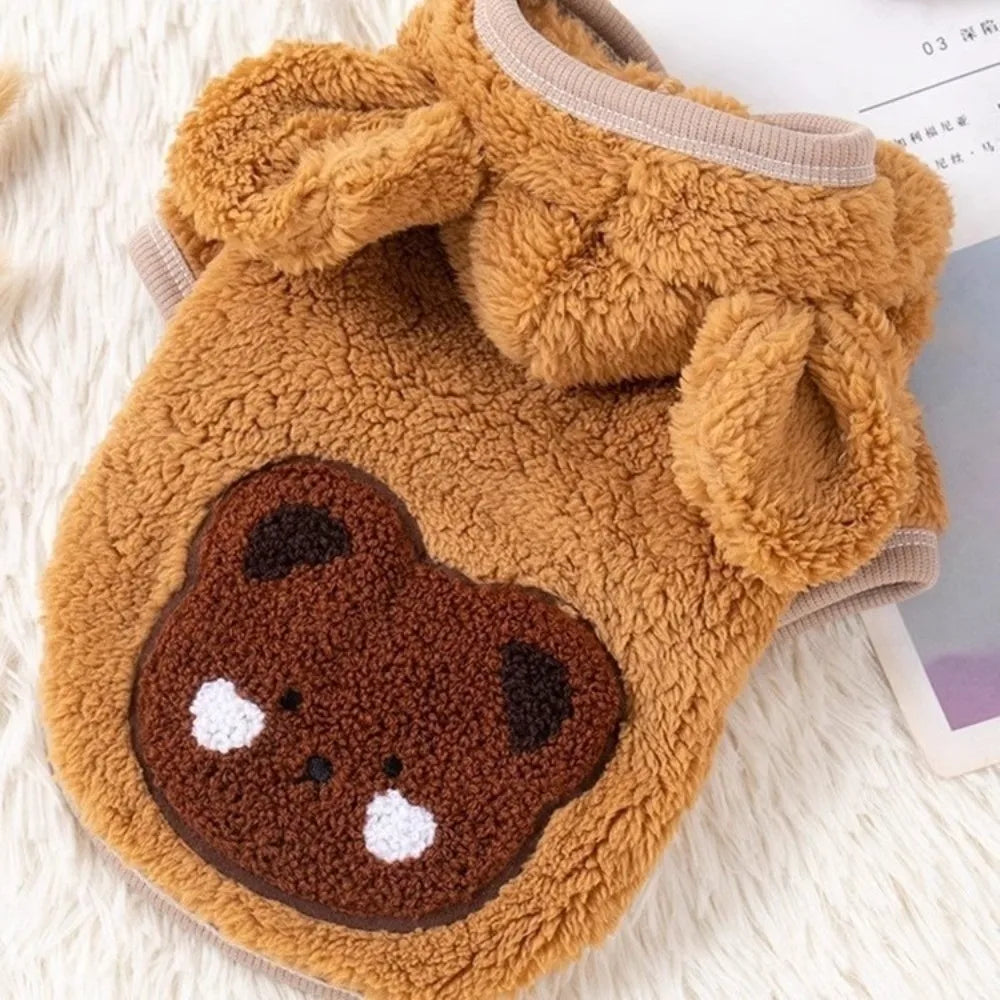 Fleece-Lined Dog Hoodie Jacket – Warm Windproof Bodysuit