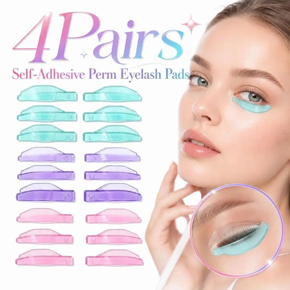 Silicone Eyelash Perm Curling Pads – 4 Pairs, 4 Sizes Reusable