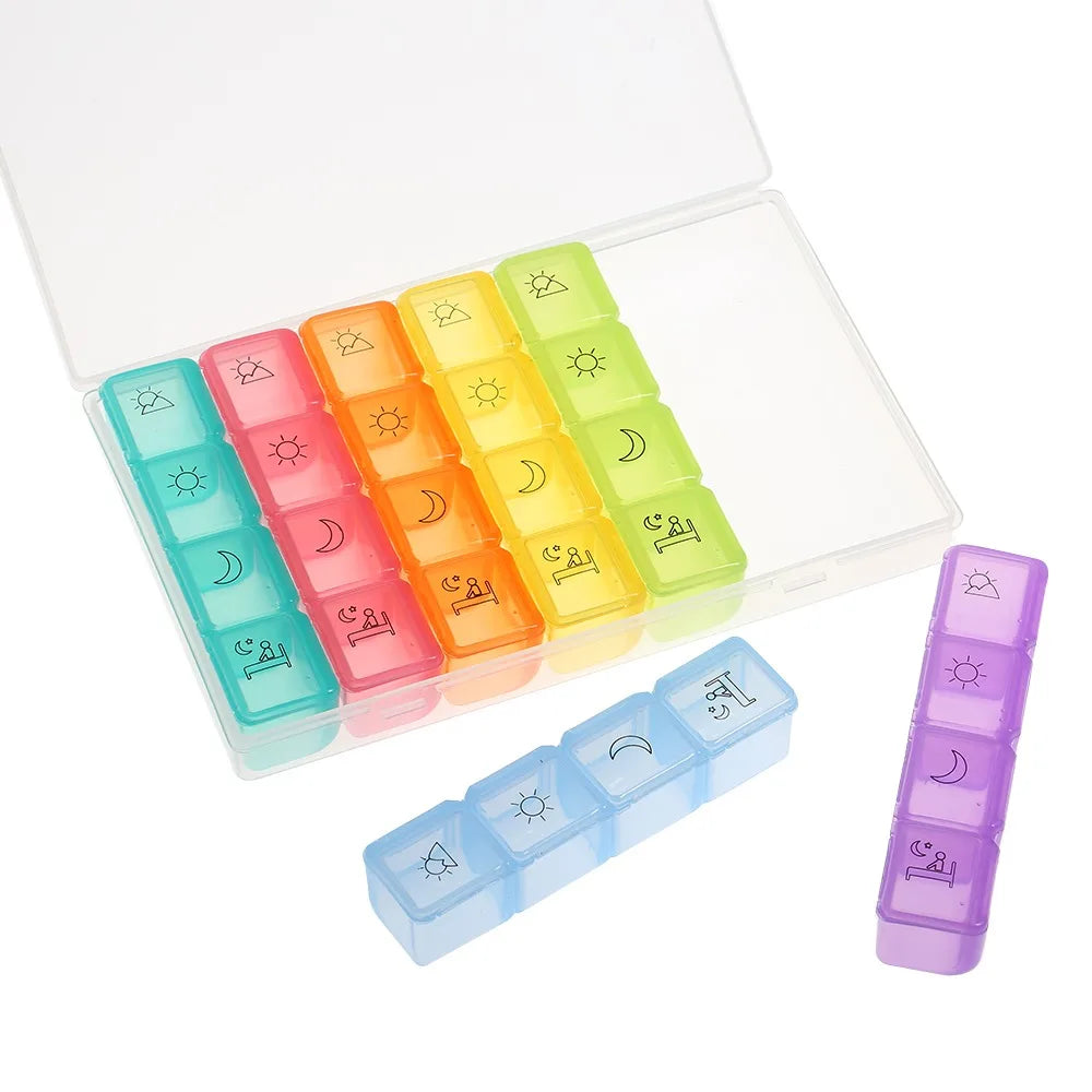 Weekly Pill Organizer – 28-Slot 7-Day 4x Daily Travel Case