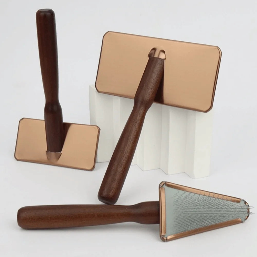 Solid Wood Handle Pet Hair Comb – Cat & Dog Grooming Brush