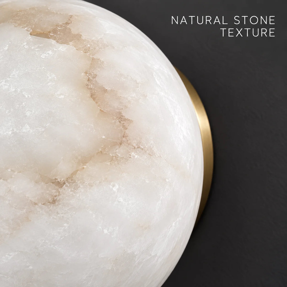 Round Natural Marble LED Wall Sconce | Modern Stone Light