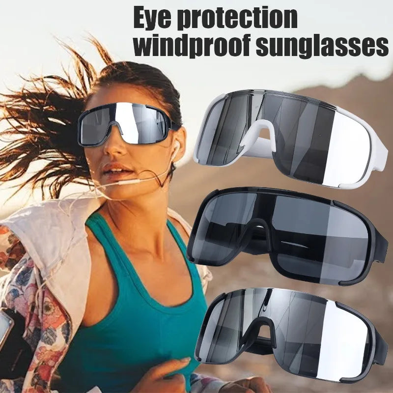 Windproof Oversized Sports Sunglasses – UV Cycling Goggles