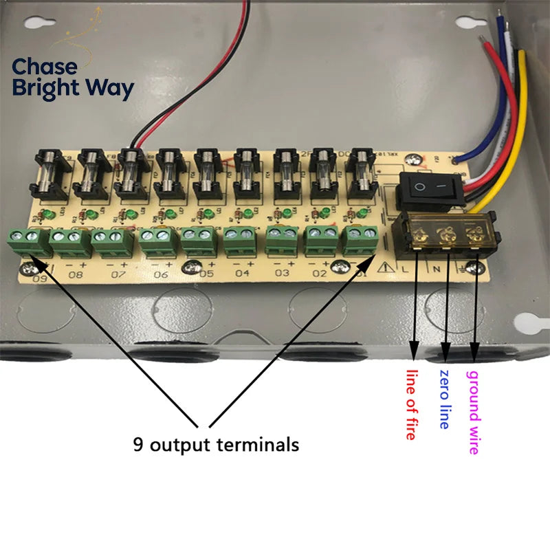 9/18-Way PCB Terminal DC Power Distribution Board – 24V