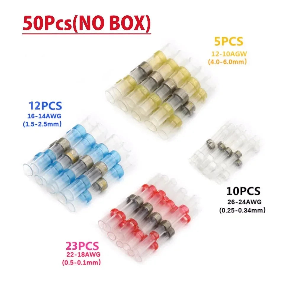 Waterproof Heat Shrink Solder Wire Connectors 50–300 Pc Set