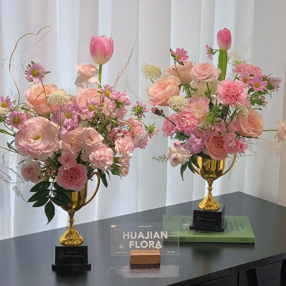 Trophy Shape Flower Vase – Decorative Floral Container
