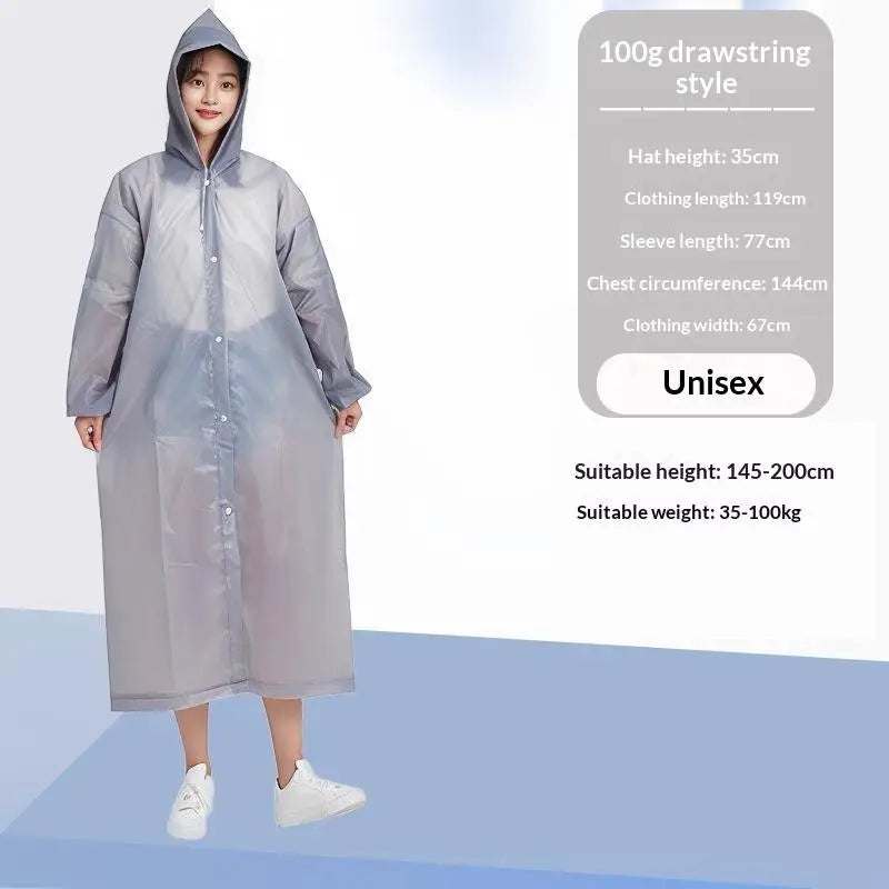 Unisex Hooded EVA Rain Poncho – Waterproof Outdoor Raincoat