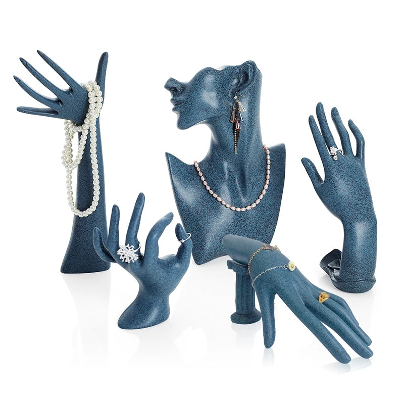 Resin Abstract Art Jewelry Display Bust & Mannequin Head Stand