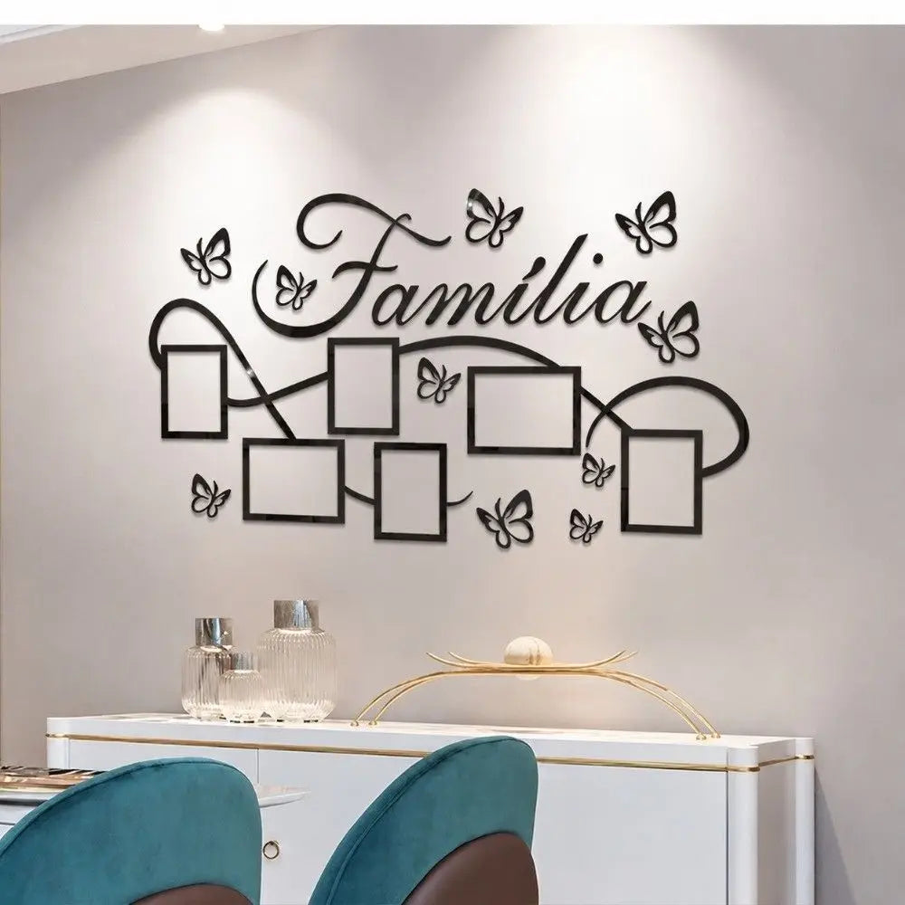 3D Acrylic Mirror Photo Frame Wall Stickers | 100×60cm Decal