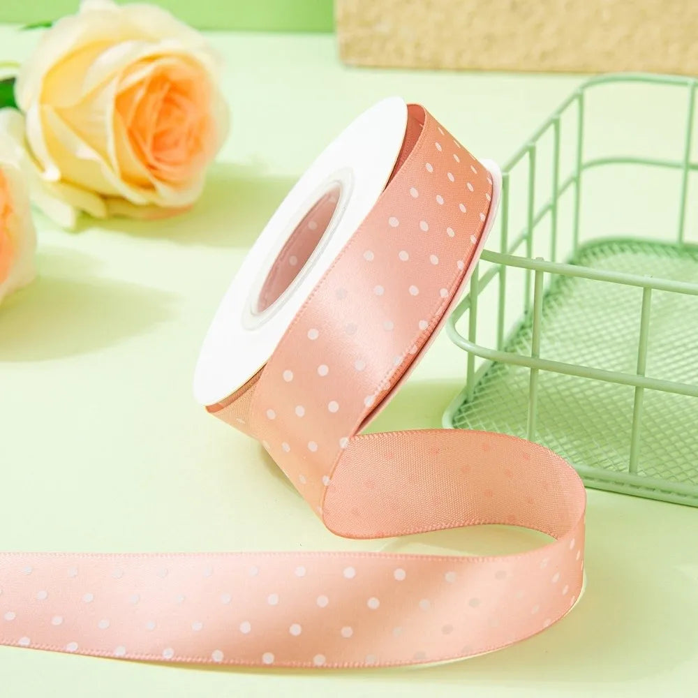 Polka Dot Ribbon 1" Wide – Shiny Multicolor DIY Craft & Gift Wrap