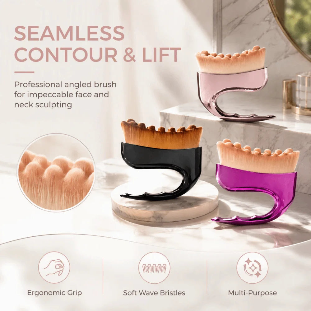 Soft Bristle Face & Neck Massage Brush | Ergonomic Handle