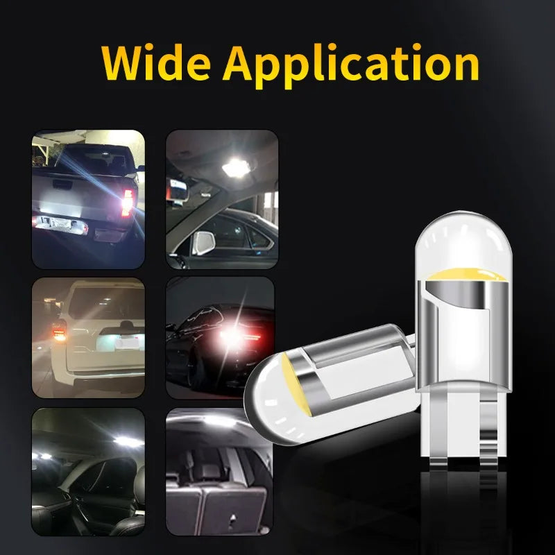 T10 W5W LED Car Bulbs – White COB Plug & Play Interior Lights
