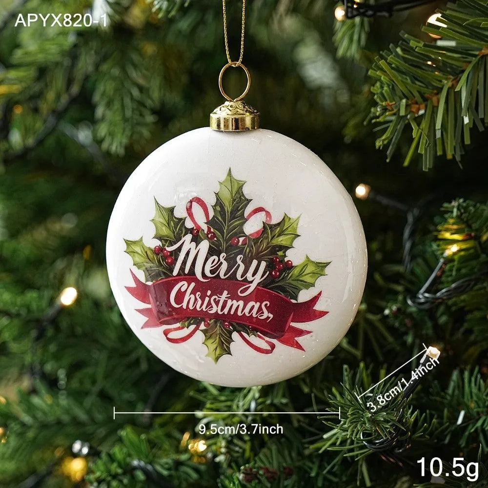 Vintage Flat Round Foam Christmas Ornaments – Paper Print Baubles