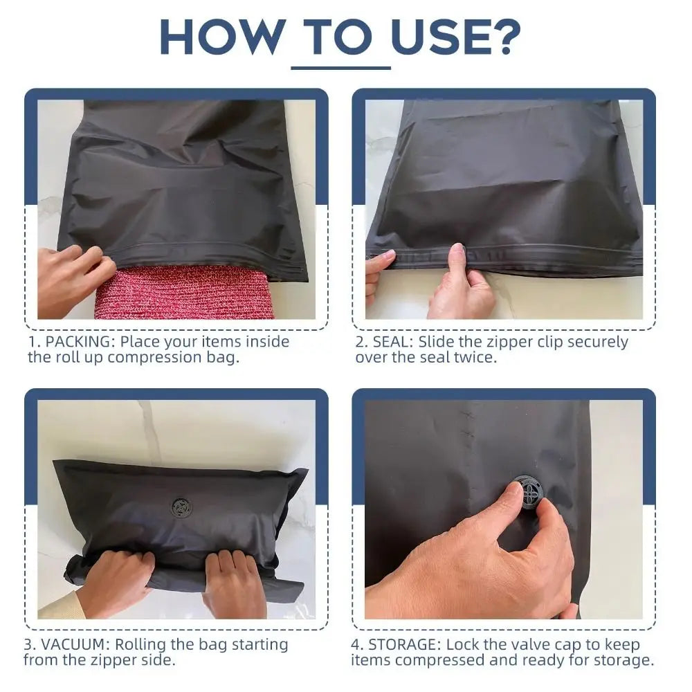 Hand Roll Vacuum Bags for Travel – Space Saver Compression