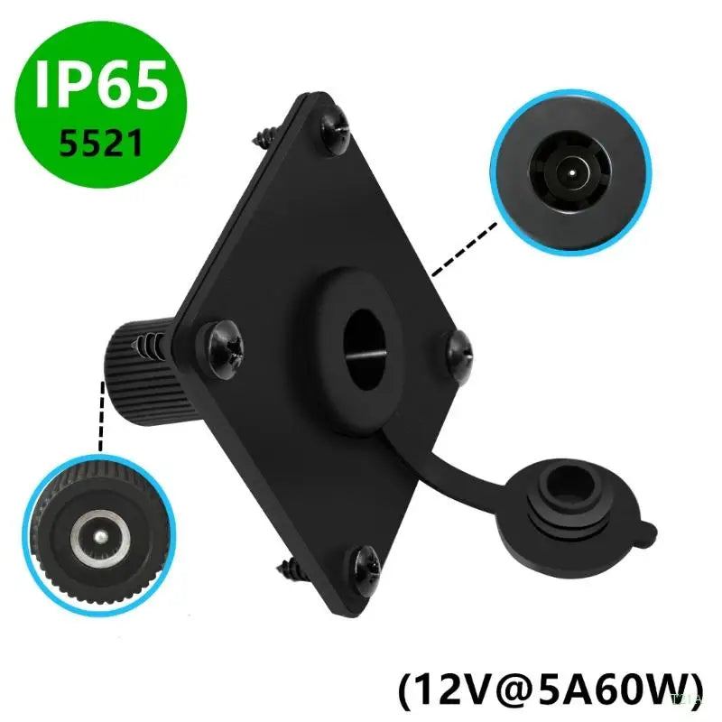 T21A Square Panel Mount Power Socket 12V 5A IP65 Female Inlet