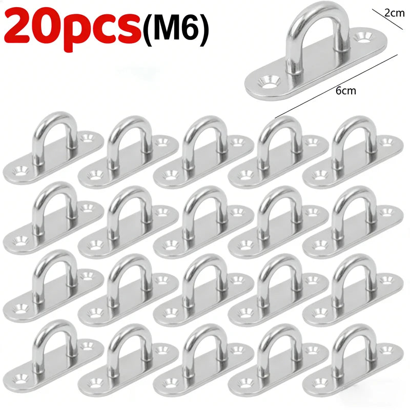 M5 M6 Stainless Steel Oblong Pad Eye Hook Ring – Marine Grade