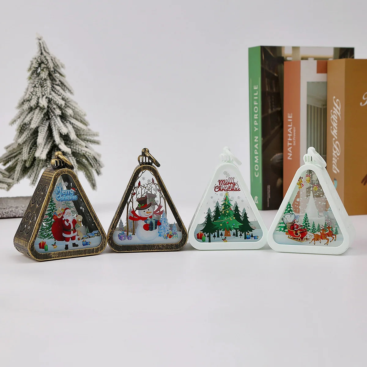 Rustic Vintage Christmas Night Light Lantern | Holiday Tabletop Decor