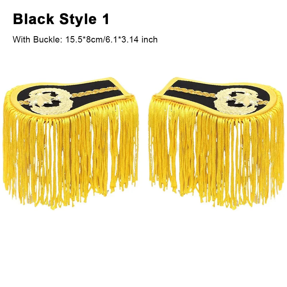 Tassel Fringe Shoulder Epaulettes – Punk Brooch Pin Pair