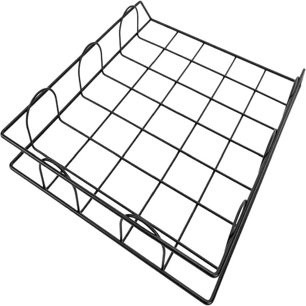 3-Pack Black Metal Mesh File Tray – Stackable Desk Organizer