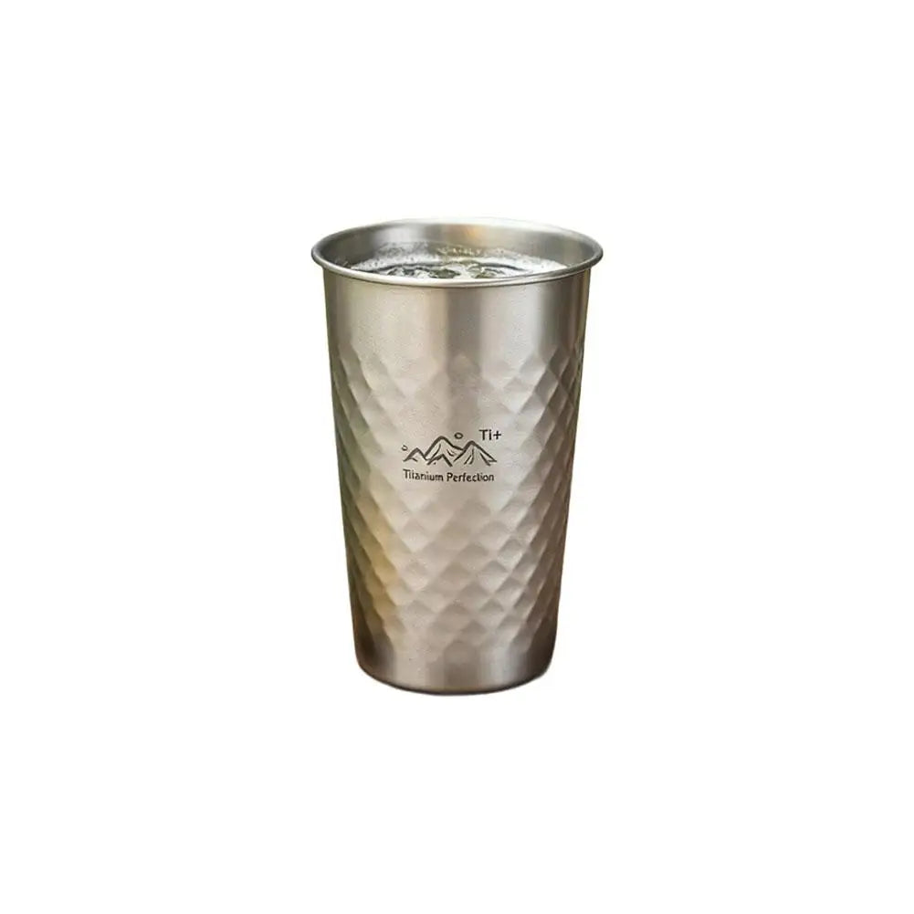 Titanium-Finish Stainless Steel Camping Cup 350–600ml | 1–3 Pack