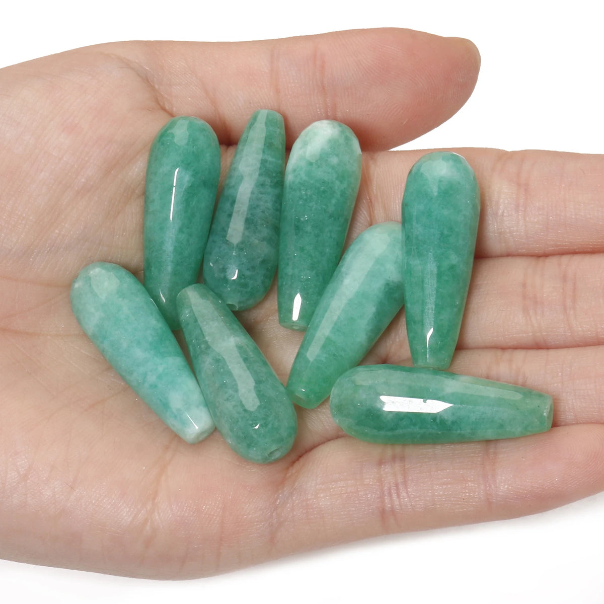 Water Drop Spacer Beads 10x30mm – Chalcedony Howlite DIY Jewelry