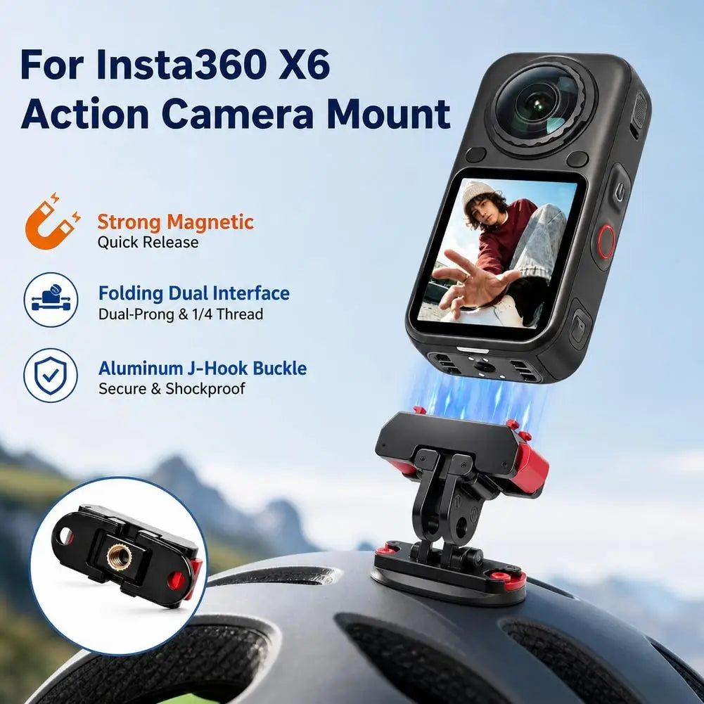 Magnetic Quick-Release Mount for Insta360 X6 | Dual Interface