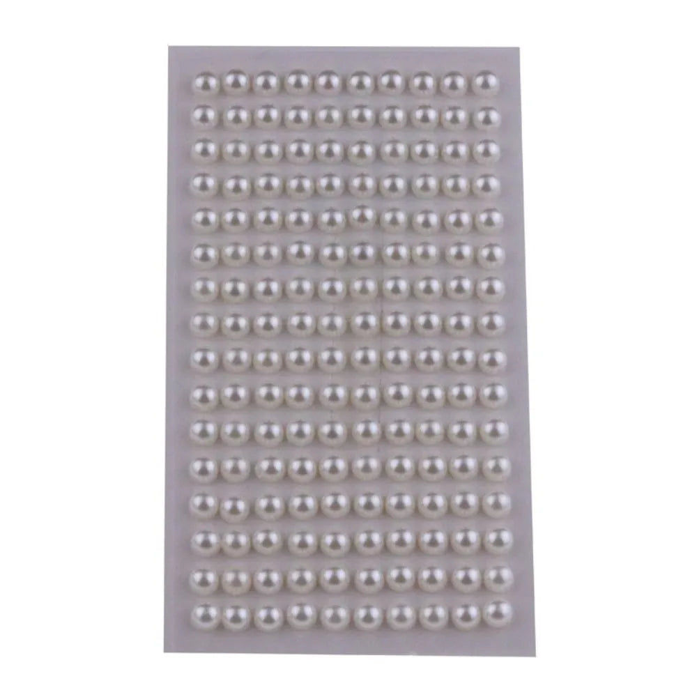 Self-Adhesive Beige Pearl Stickers – Mix 3/4/5/6mm Hair & Face