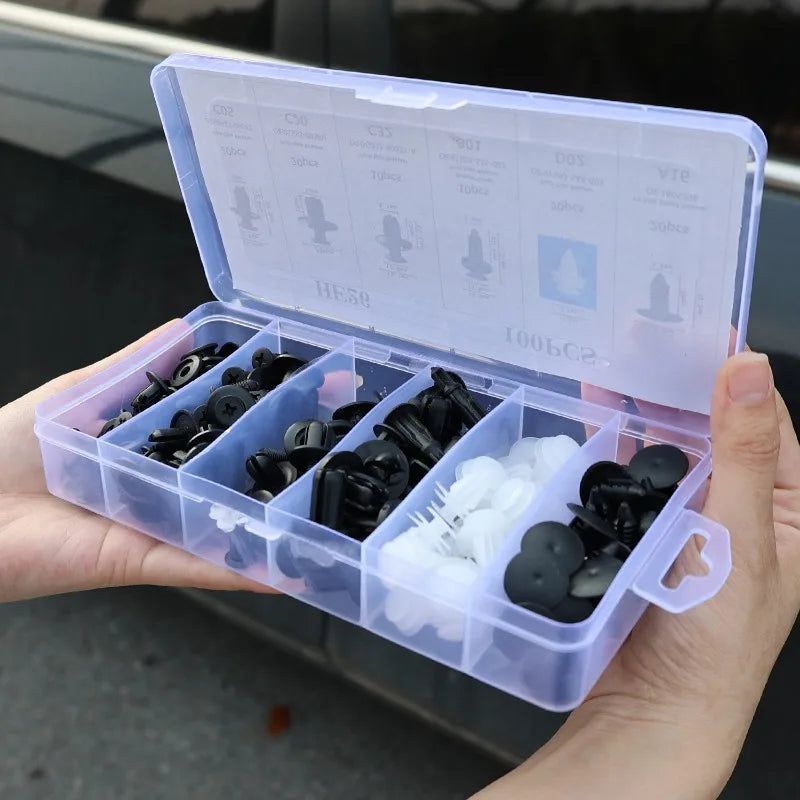 100-Piece Mixed Car Plastic Clips & Body Panel Retainer Kit