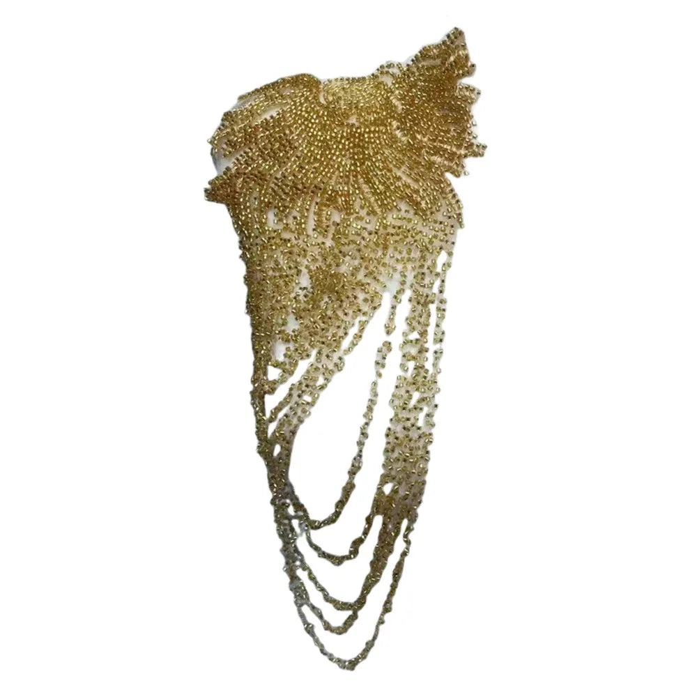 Crystal Bead Fringe Embroidery Patch – Tassel Sewing Appliqué