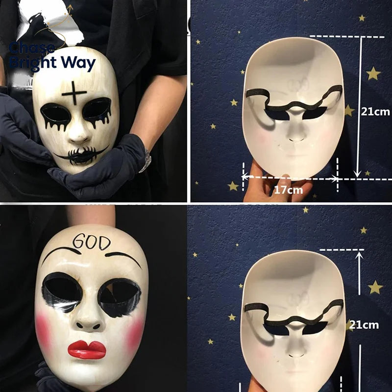 Scary Halloween Full Face Mask – Adult Cosplay Horror PVC