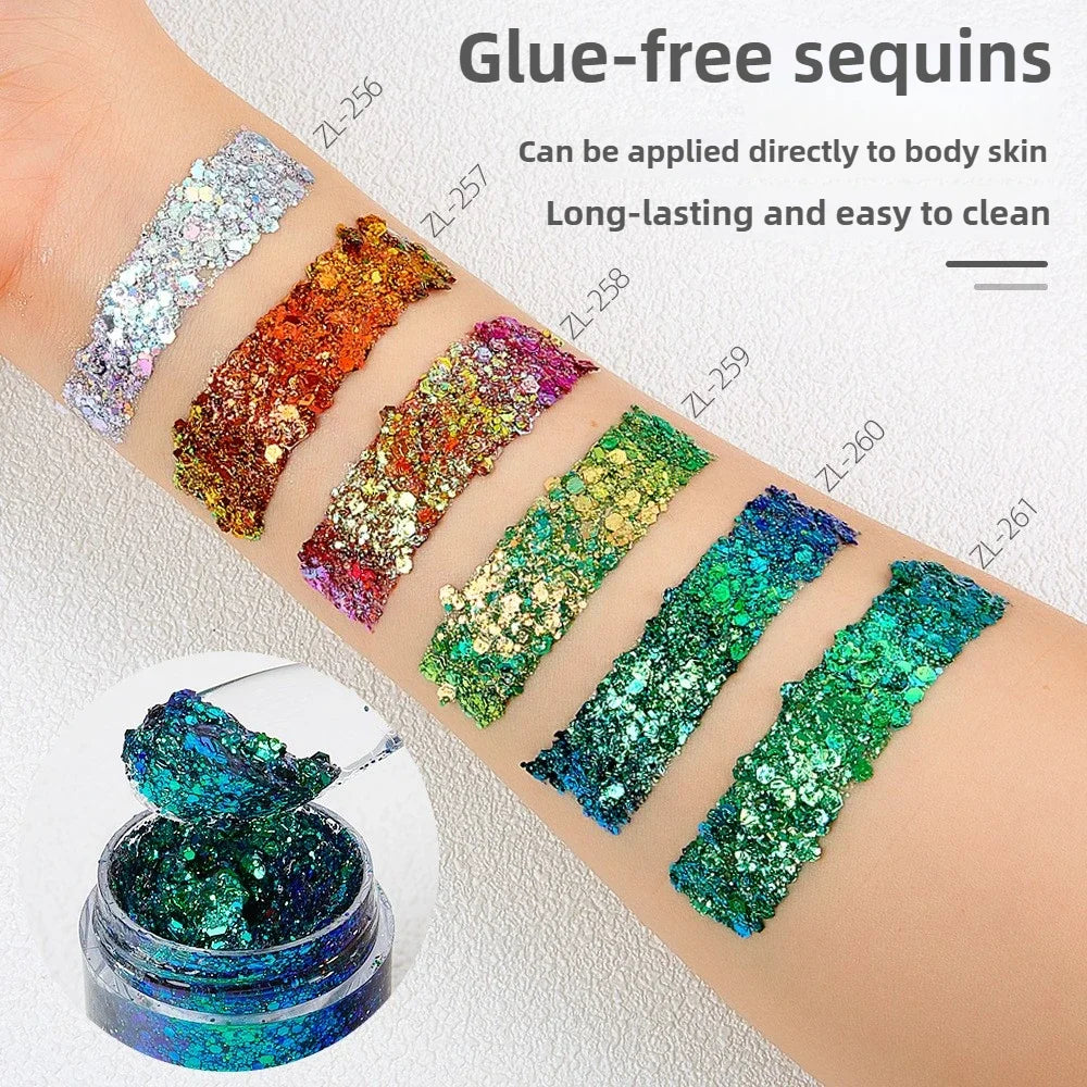 Glitter Gel Stick – Holographic Sequins Face & Body Makeup