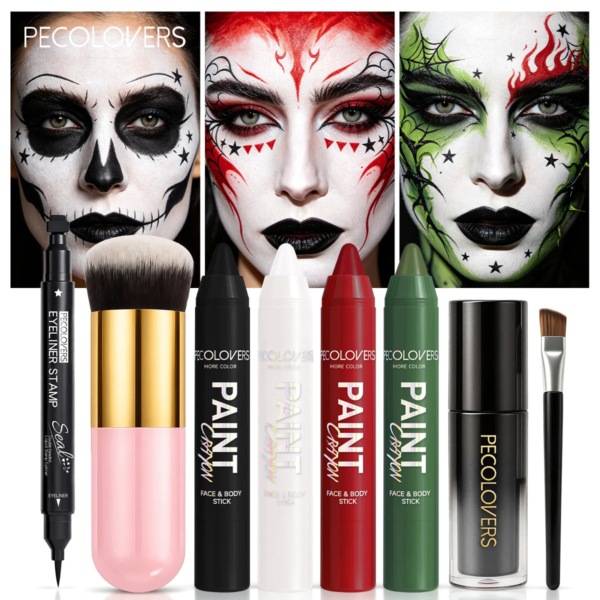 8-Piece Halloween Gothic Face & Body Paint Makeup Kit