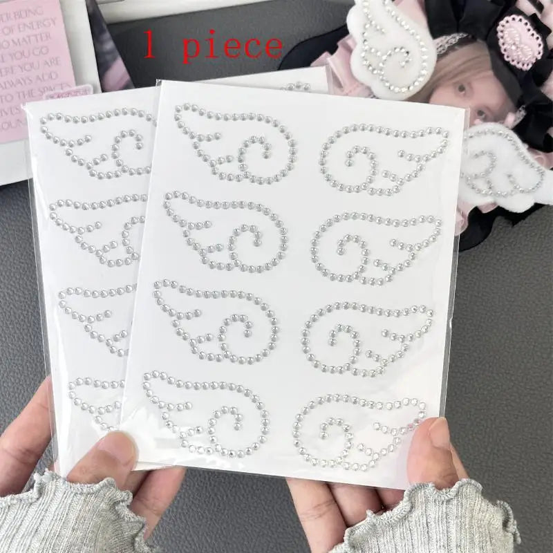 3D Crystal Angel Wings Rhinestone Stickers – 5 Sheet DIY Pack