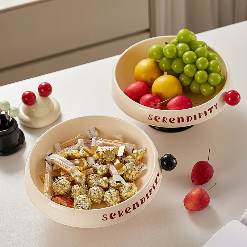 Elevated Fruit Bowl & Snack Tray with Lid | Kitchen Organizer
